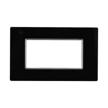 ETTROIT AN84402 Placca 4P Vetro Serie Moon Colore Nero Compatibile Con Bticino Axolute