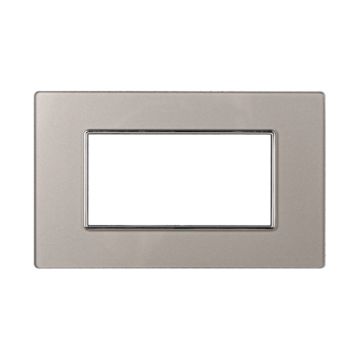 ETTROIT AN84406 4P Glass Plate Moon Series Silver Color Compatible with Bticino Axolute