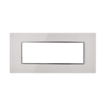 ETTROIT AN84601 Plaque en verre 6P Série Moon Couleur Blanc Compatible avec Bticino Axolute