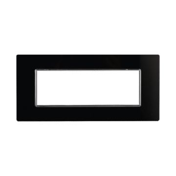 ETTROIT AN84602 Plaque en Verre Série Moon 6P Couleur Noir Compatible avec Bticino Axolute