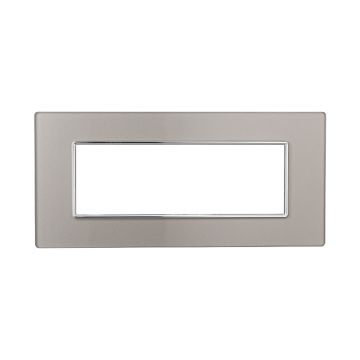ETTROIT AN84606 Glass Plate Moon Series 6P Silver Compatible with Bticino Axolute