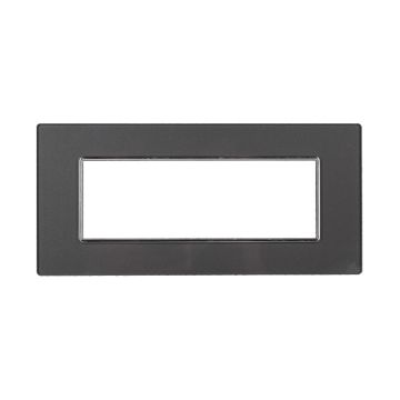 ETTROIT AN84610 6P Plaque de Verre Série Lune Couleur Acier Foncé Compatible avec Bticino Axolute