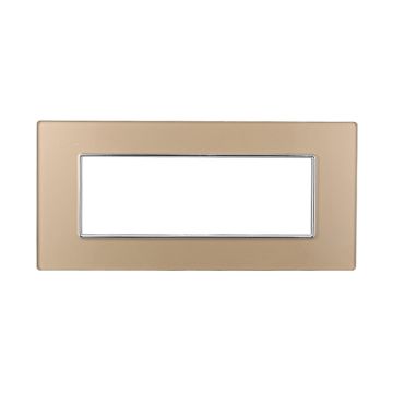 ETTROIT AN84611 Placca Vetro Serie Moon 6P Colore Oro Compatibile Con Bticino Axolute