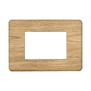 ETTROIT AN87305 Slim Thin 3P-Platte, dunkle Holzfarbe, kompatibel mit Bticino Axolute Air