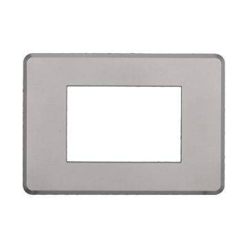 ETTROIT AN87306 3P Slim Slim Plate Moon Series Color Silver Compatible with Bticino Axolute Air