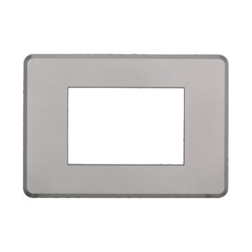 ETTROIT AN87306 3P Slim Slim Plate Moon Series Couleur Argent Compatible avec Bticino Axolute Air