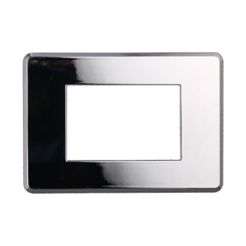 ETTROIT AN87313 Slim Thin 3P Plate Moon Series Polished Chrome Color Compatible with Bticino Axolute Air