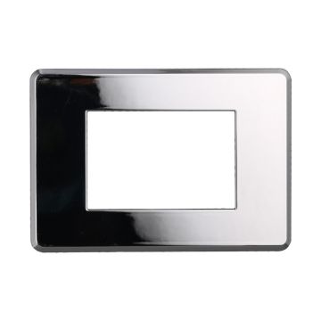 ETTROIT AN87313 Plaque fine 3P série Moon couleur chrome poli compatible avec Bticino Axolute Air