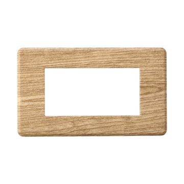 ETTROIT AN87405 Placca Slim Sottile 4P Serie Moon Colore Legno Scuro Compatibile Con Bticino Axolute Air