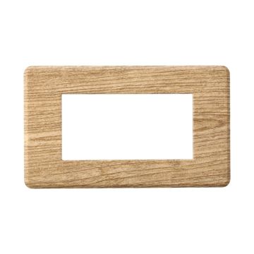 ETTROIT AN87405 Slim Thin 4P-Platte, Moon-Serie, dunkle Holzfarbe, kompatibel mit Bticino Axolute Air