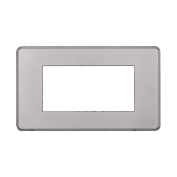 ETTROIT AN87406 Slim 4P Plate, Silver color Compatible with Bticino Axolute Air