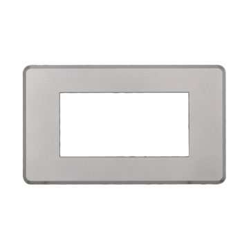 ETTROIT AN87406 Plaque Slim 4P, couleur Argent Compatible avec Bticino Axolute Air