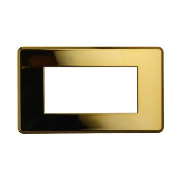 ETTROIT AN87412 Plaque fine 4P Slim, couleur Or brillant compatible avec Bticino Axolute Air