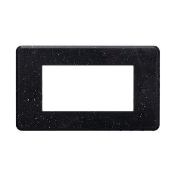ETTROIT AN87424 4P Slim Thin Plate, glänzend schwarz, kompatibel mit Bticino Axolute Air