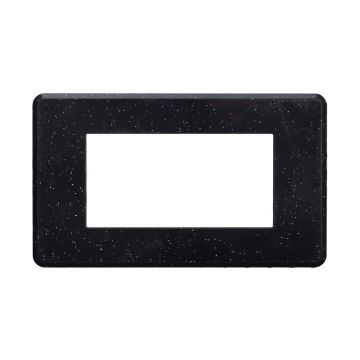 ETTROIT AN87424 Plaque Slim Thin 4P, noir brillant brillant, compatible avec Bticino Axolute Air