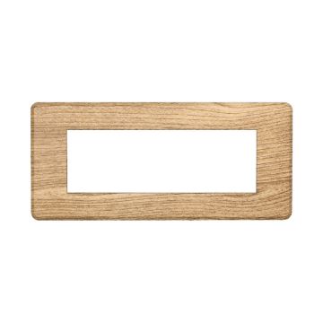 ETTROIT AN87605 6P Slim Thin Plate, Dark Wood color Compatible with Bticino Axolute Air