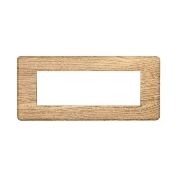 ETTROIT AN87605 6P Slim Thin Plate, dunkle Holzfarbe, kompatibel mit Bticino Axolute Air