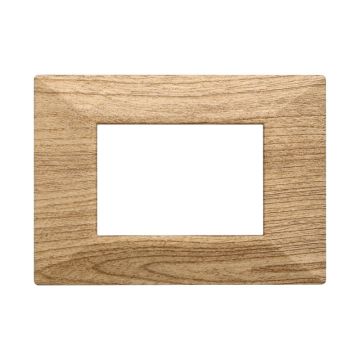 ETTROIT AN90305 Plaque Pyramide 3P Série MOON Couleur Bois Foncé Compatible avec Bticino Axolute