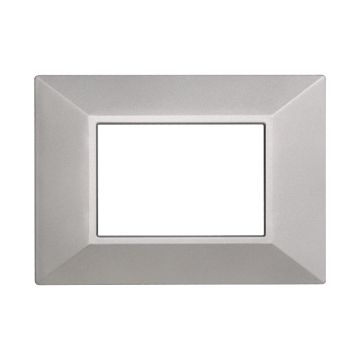 ETTROIT AN90306 Plaque Pyramide Série Lune 3P Couleur Argent Compatible avec Bticino Axolute