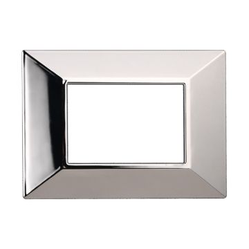 ETTROIT AN90313 Plaque Pyramide 3P Série MOON Couleur Chrome Poli Compatible avec Bticino Axolute