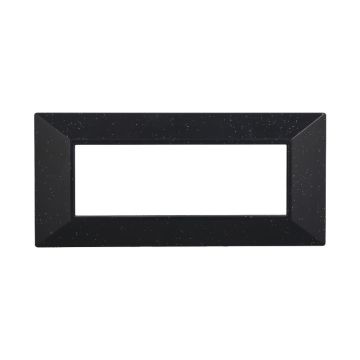 ETTROIT AN90624 6P Pyramid Plate Moon Series Bright Black Color Compatible with Bticino Axolute