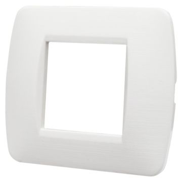ETTROIT LN85201 Placca in plastica 2P Serie Space compatibile Bticino Living Light Colore Bianco Satinato