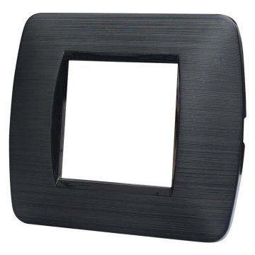 ETTROIT LN85214 2P Plastic Plate Satin Black Compatible with Bticino Living Light Space Series