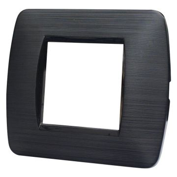 ETTROIT LN85214 Placca Plastica 2P colore Nero Satinato Compatibile Con Bticino Living Light Serie Space