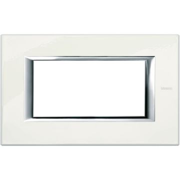 BTICINO axolute - placca 4P rettangolare bianco Limoges 4 POSTI