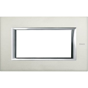 Bticino axolute - HA4804XC placca 4P 4 posti alluminio spazzolato
