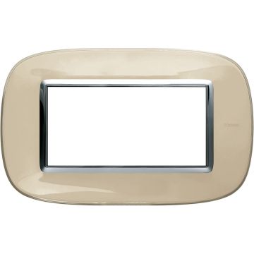 Bticino axolute - placca 4P ellittica colore avorio liquid - HB4804DA