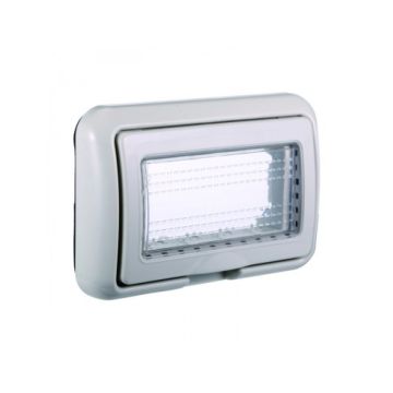 ETTROIT Platte mit Abdeckung 4P IP55 Hydrobox-Gehäuse kompatibel mit Bticino Living Farbe Grau - LG2704