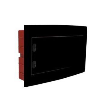 ETTROIT Centralino elettrico da incasso 8 moduli IP40 nero con portello trasparente fumè - DB110908B