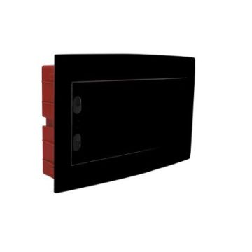 ETTROIT Centralino elettrico da incasso 12 moduli IP40 nero con portello trasparente fumè - DB110912B