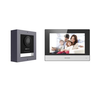 Hikvision DS‑KIS602(B) – 2 MP IP Video-Gegensprechanlage mit 7″ Touch-Display, PoE