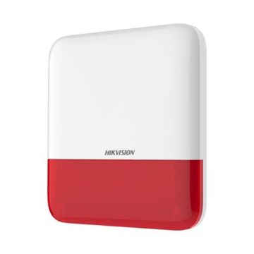 Hikvision AXPRO DS-PS1-E-WE Drahtloser Sirenenalarm mit externer Sirene 868MHz orangefarbene LED-Anzeige 110dB Outdoor IP65