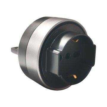 ETTROIT Presa Schuko / bipasso Plug&Play per Sistema a Binario 16A 250V Nero ETB2102 