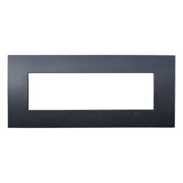  Ettroit VA83702 Placca serie Venus, 7 moduli, plastica, nera, compatibile con serie Vimar Arkè