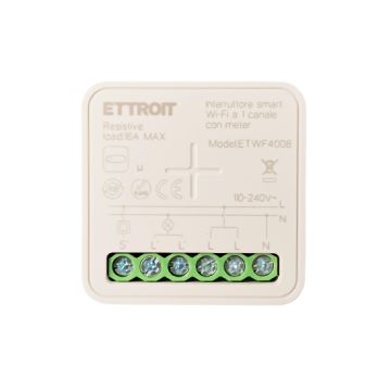 ETTROIT Micromodulo energy meter / Interruttore Smart WiFi 1 Canale 10A da Incasso Tuya ETWF4008 