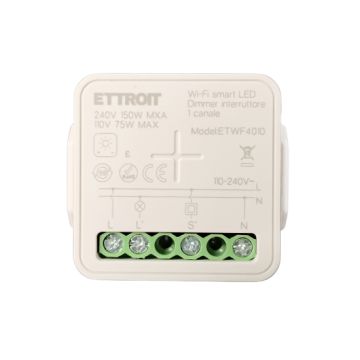 ETTROIT Micromodulo Dimmer interruttore Smart WiFi LED 1 Canale 150W da Incasso Tuya ETWF4010 
