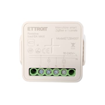 ETTROIT Micromodulo intelligente Interruttore Smart Zigbee 1 Canale 10A da Incasso ETZB4007