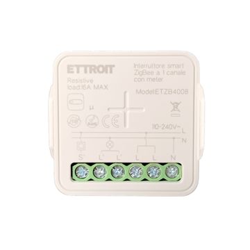 ETTROIT Micromodulo Interruttore Smart Zigbee 1 Canale con ENERGY Meter 16A da Incasso ETZB4008 