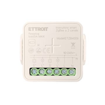 ETTROIT Micromodulo Interruttore Smart Zigbee 2 Canali 10A da Incasso ETZB4009 