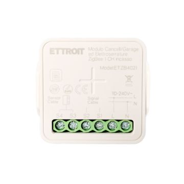 ETTROIT Micromodulo Smart Zigbee 1 Canale per Cancelli Garage e Serrature da Incasso ETZB4021 