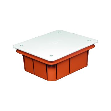 Flush-mounted junction box 119x96x45 with cover and fixing screws IP40 FAEG FG10209