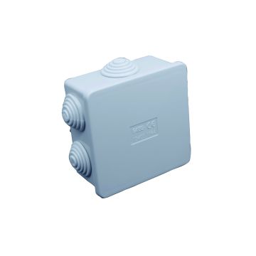Sealed junction box square with pressure lid 80x80x40mm with 6 cable glands IP44 FAEG - FG13403
