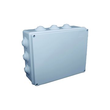 Sealed junction box rectangular and lid with screws 240x190x90mm with 12 cable glands IP55 FAEG - FG13407