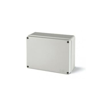 FAEG wasserdichte Anschlussdose mit glatten Wänden – Abdeckung mit Kunststoffschrauben und Scharnier IP56 300 x 220 x 120 – 13508