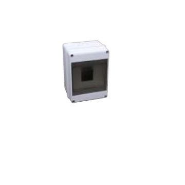 Slim series wall-mounted switchboard 4/5 modules gray RAL 7035 with smoked transparent door 118 x 158 x 94mm IP65 FAEG - FG14205