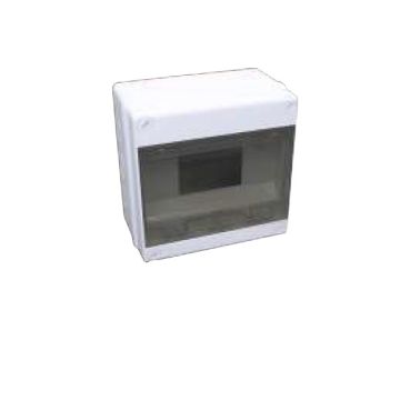 Slim series wall-mounted switchboard 8 modules gray RAL 7035 with smoked transparent door 174 x 174 x 102mm IP65 FAEG - FG14208